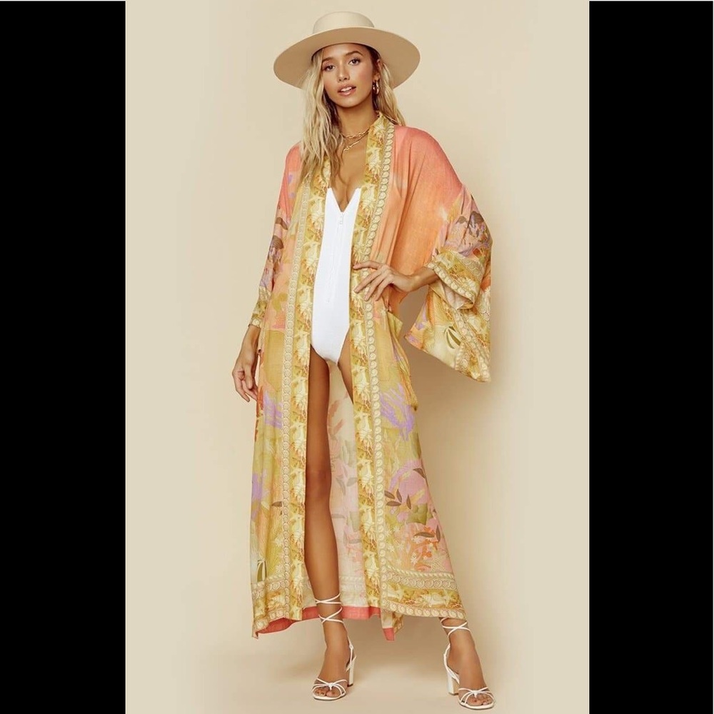 Boho Mermaid Kimono Duster, Under The Sea Maxi Beach Kimono - Picture 6 of 13